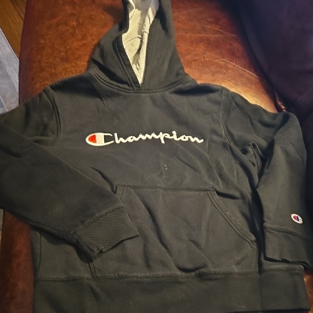 Kids Large Black Champion Hoodie